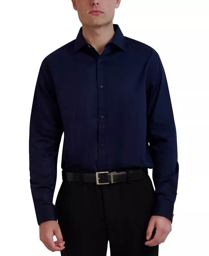 

Мужская классическая рубашка из сатина Slim-Fit Solid KARL LAGERFELD PARIS, синий