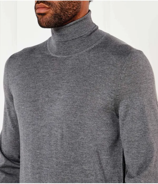 Шерстяная водолазка Musso-p Slim fit Boss, серый — фото 4