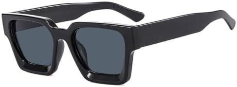 

Квадратные винтажные солнцезащитные очки для мужчин, модные панк-ретро солнцезащитные очки для женщин, очки для вождения, мужские очки с защитой от УФ-излучения UV400 MTZJH, Black Gray