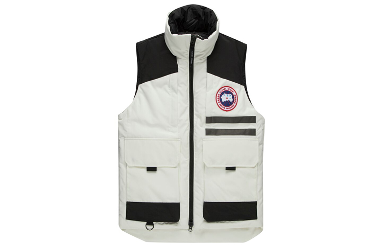 Canada Goose Пуховый жилет Duncan для мужчин Polaris, белый, со стоячим воротником, средней толщины, другие характеристики — фото 3