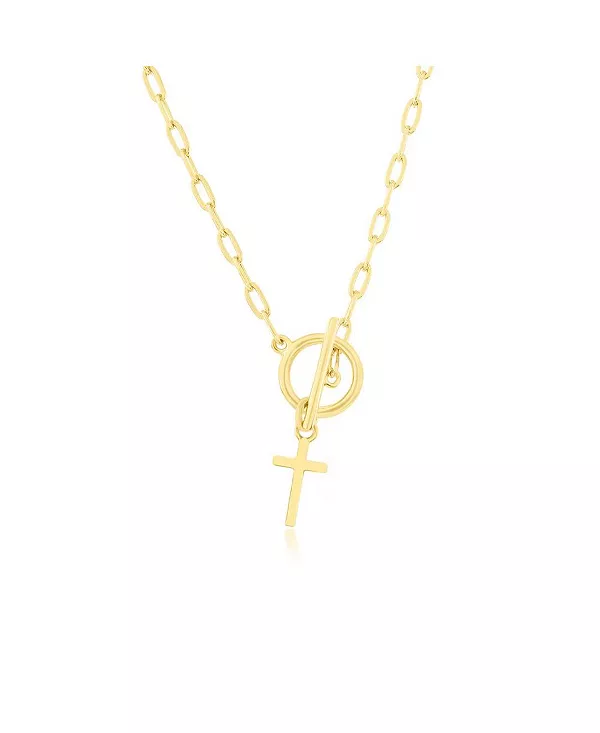 

Серебряное ожерелье с подвеской-скрепкой в виде креста Simona, gold