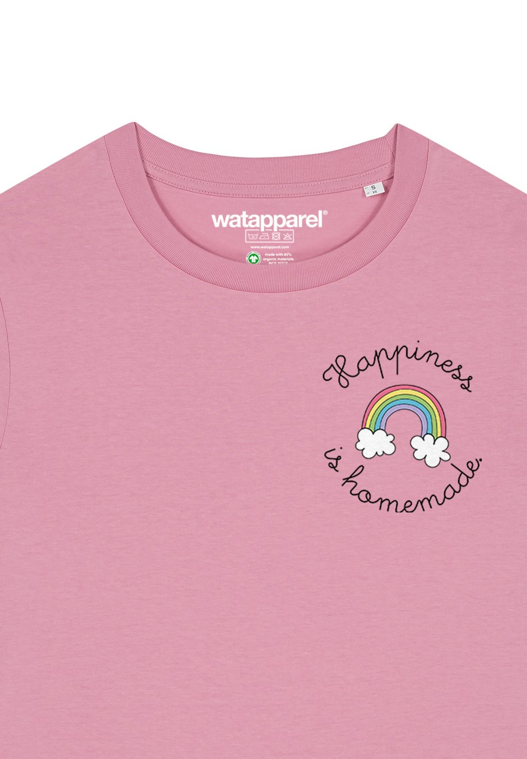 

Футболка с принтом HAPPINESS IS HOMEMADE watapparel, светло-розовый