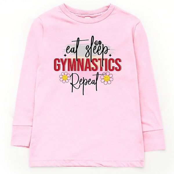 

Футболка с длинным рукавом Eat sleep gymnastics repeat The Juniper Shop, Pink
