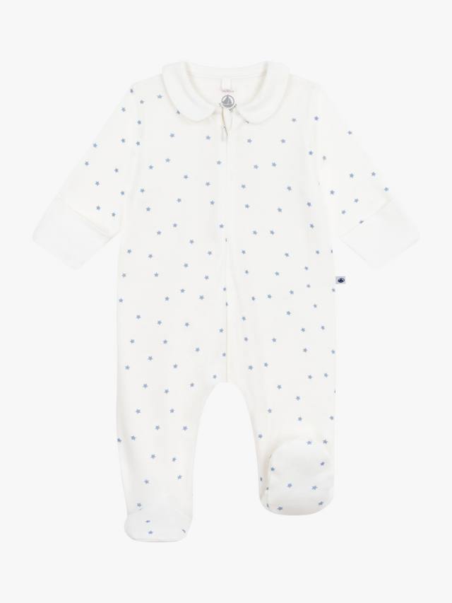 

Детский комбинезон-пижама на молнии Baby Stars Petit Bateau, Marshmallow/Alaska