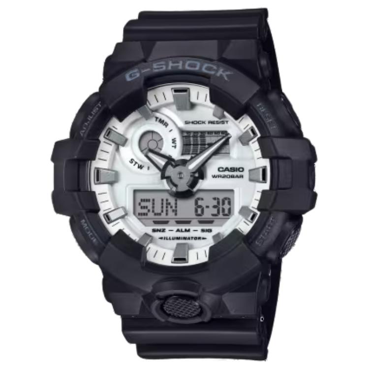 

CASIO Часы GA-700 Collection Quartz Movement Resin Strap Watch Unisex White Dial, White Dial