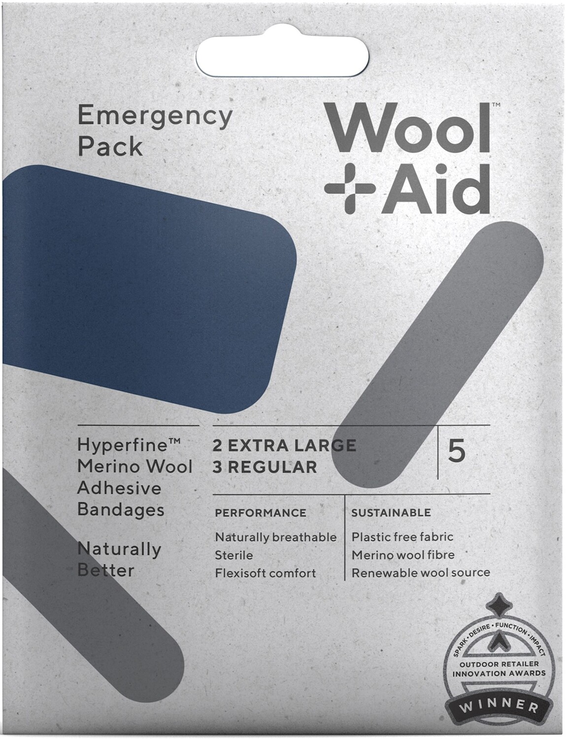 

Лейкопластыри из мериносовой шерсти — набор для экстренной помощи WoolAid, серый