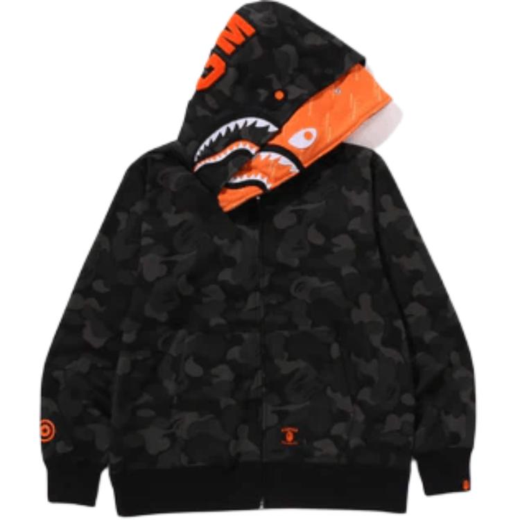 Bape X Porter Stand Shark двусторонняя худи с молнией A BATHING APE, черный — фото 4