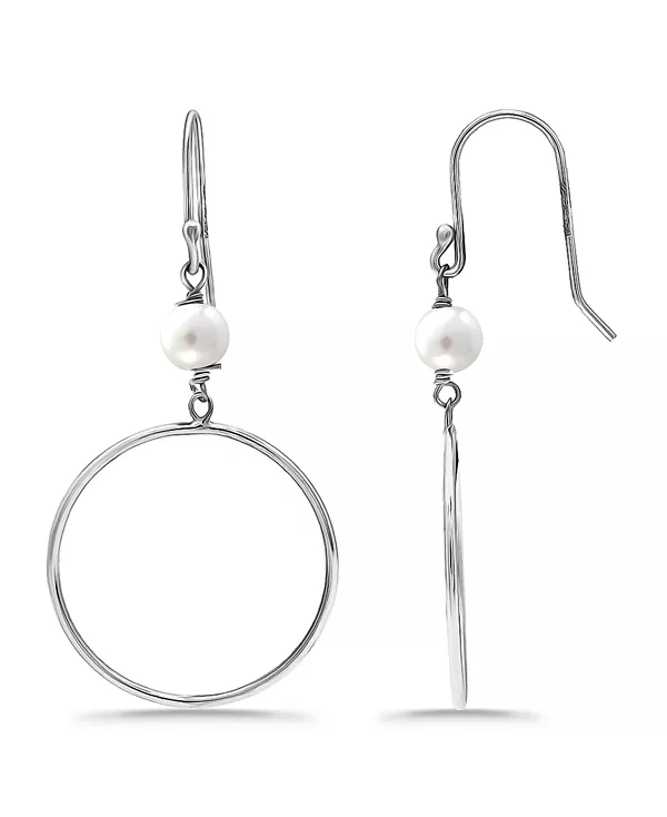 

Серьги-Капли из белого культивированного жемчуга Macy'S, silver