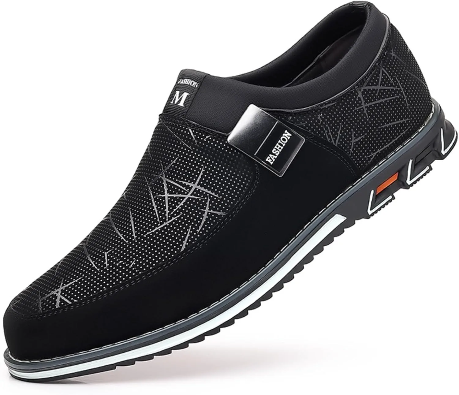 Мужские повседневные кроссовки, лоферы, удобная обувь для ходьбы, модные обувь для вождения, роскошные кожаные туфли для мужчин, для работы, офиса, делового и повседневного использования на улице HuayoRong, черный — фото 4