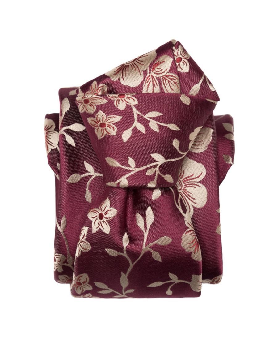 

Мужской галстук Silvio из жаккардовой шелковой ткани Elizabetta, Antique burgundy