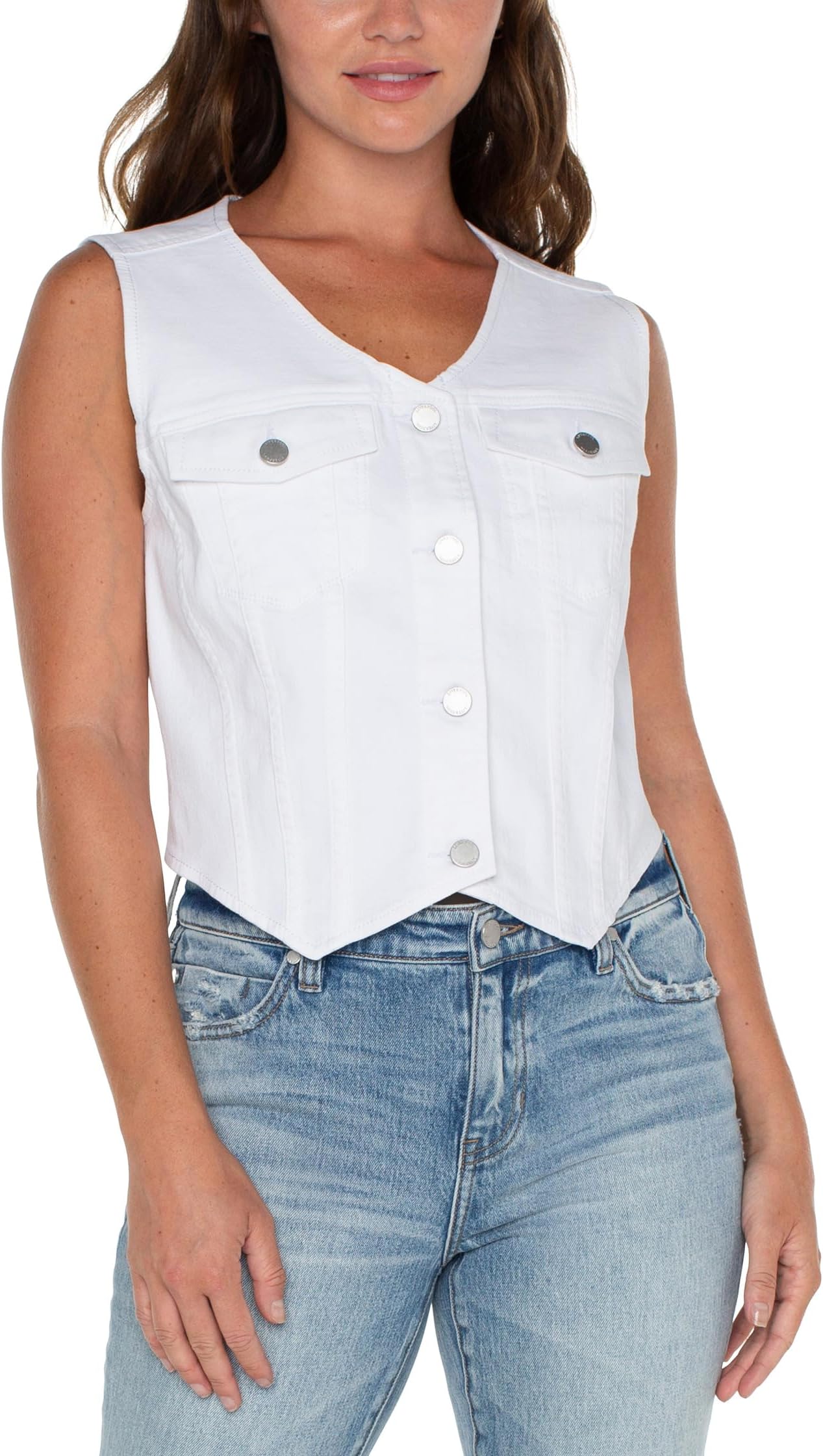 

Жилет Liverpool Los Angeles Denim Trucker Vest, цвет Bright White