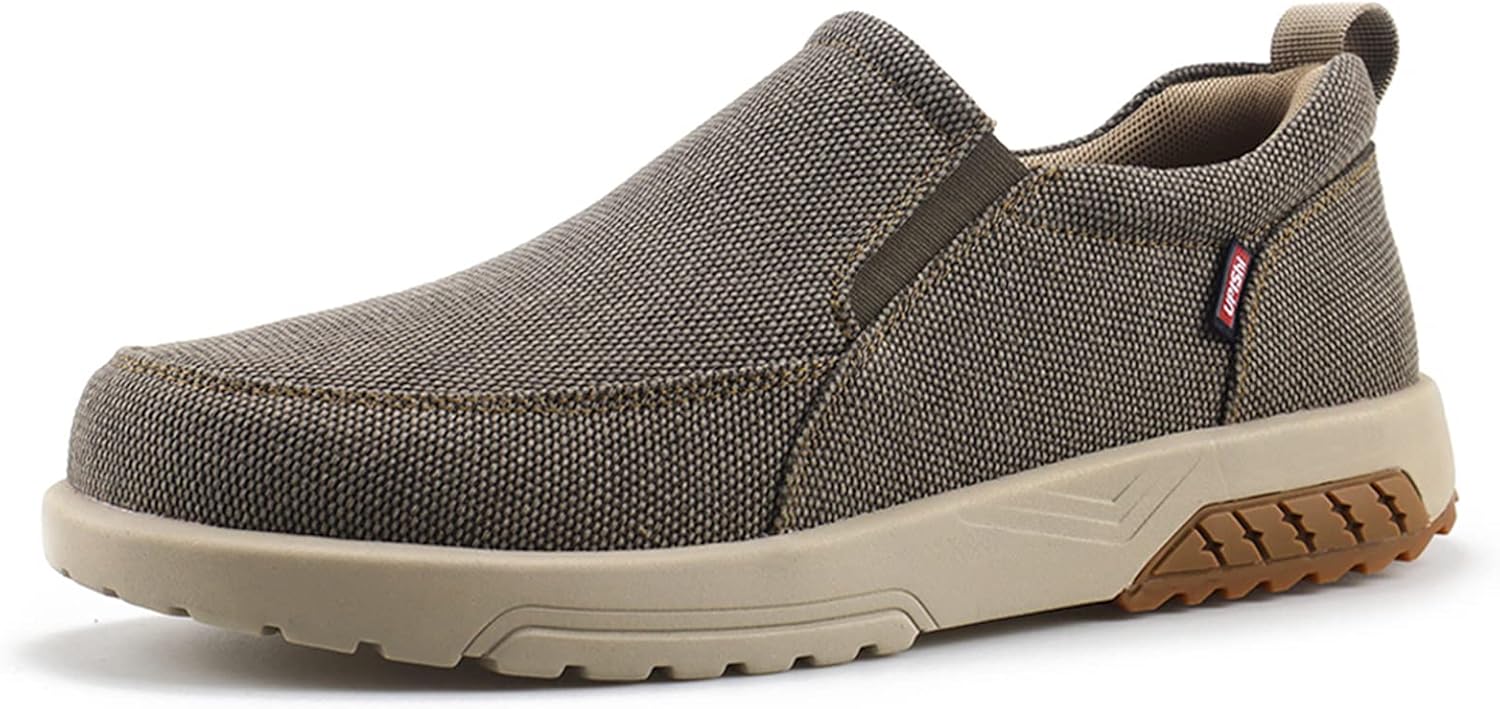 

Мужские лоферы UPIShi с поддержкой свода стопы, удобные повседневные ортопедические кроссовки для облегчения боли при подошвенном фасците, нескользящие, из канвы, комфортные для ходьбы, серый