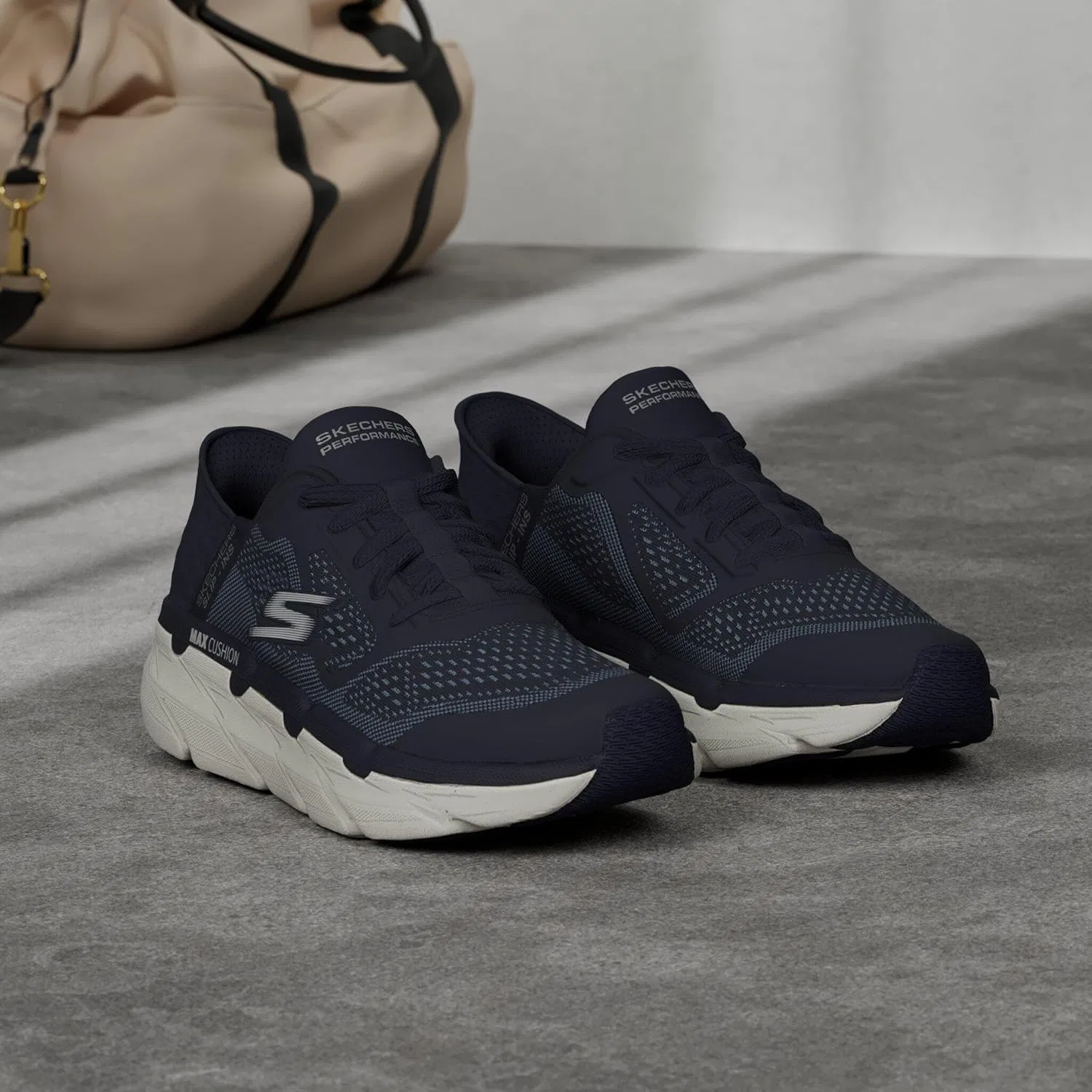 Мужские кроссовки Skechers Max Cushioning Premier Ascendant Hands Free без шнурков, Navy — фото 2