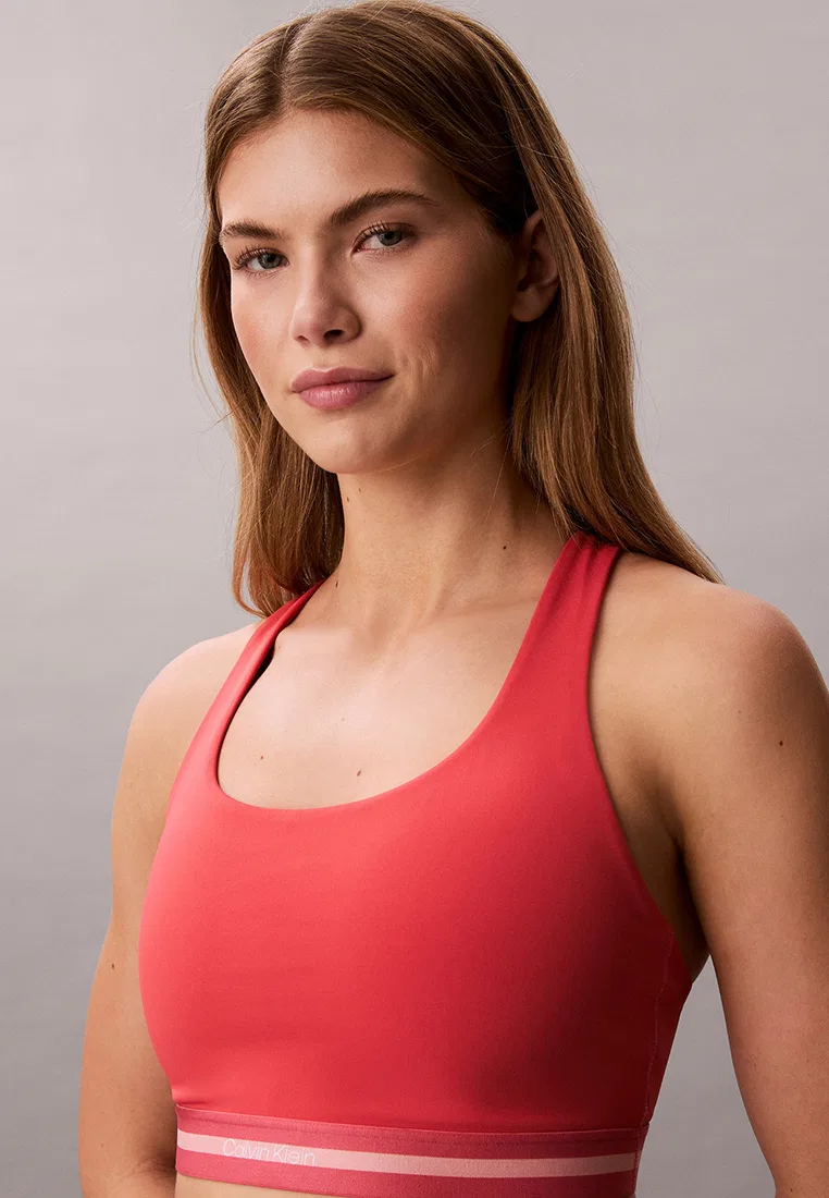 Бюстгальтер спортивный, средняя поддержка, Calvin Klein Sport, винный — фото 3