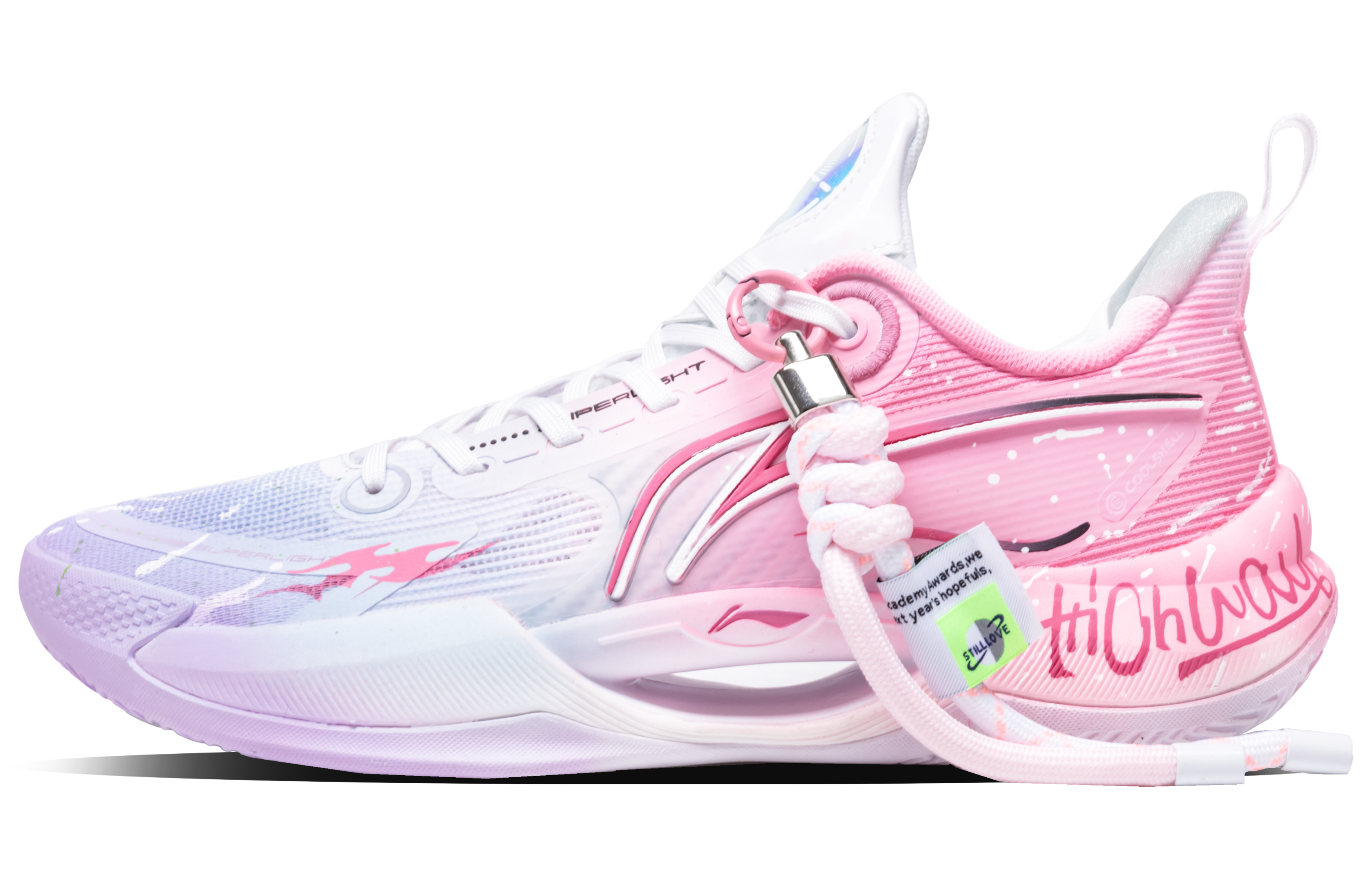 

LINING Баскетбольные кроссовки Super Light V2 с амортизацией, противоскользящие и износостойкие, низкие, мужские, розово-фиолетового цвета