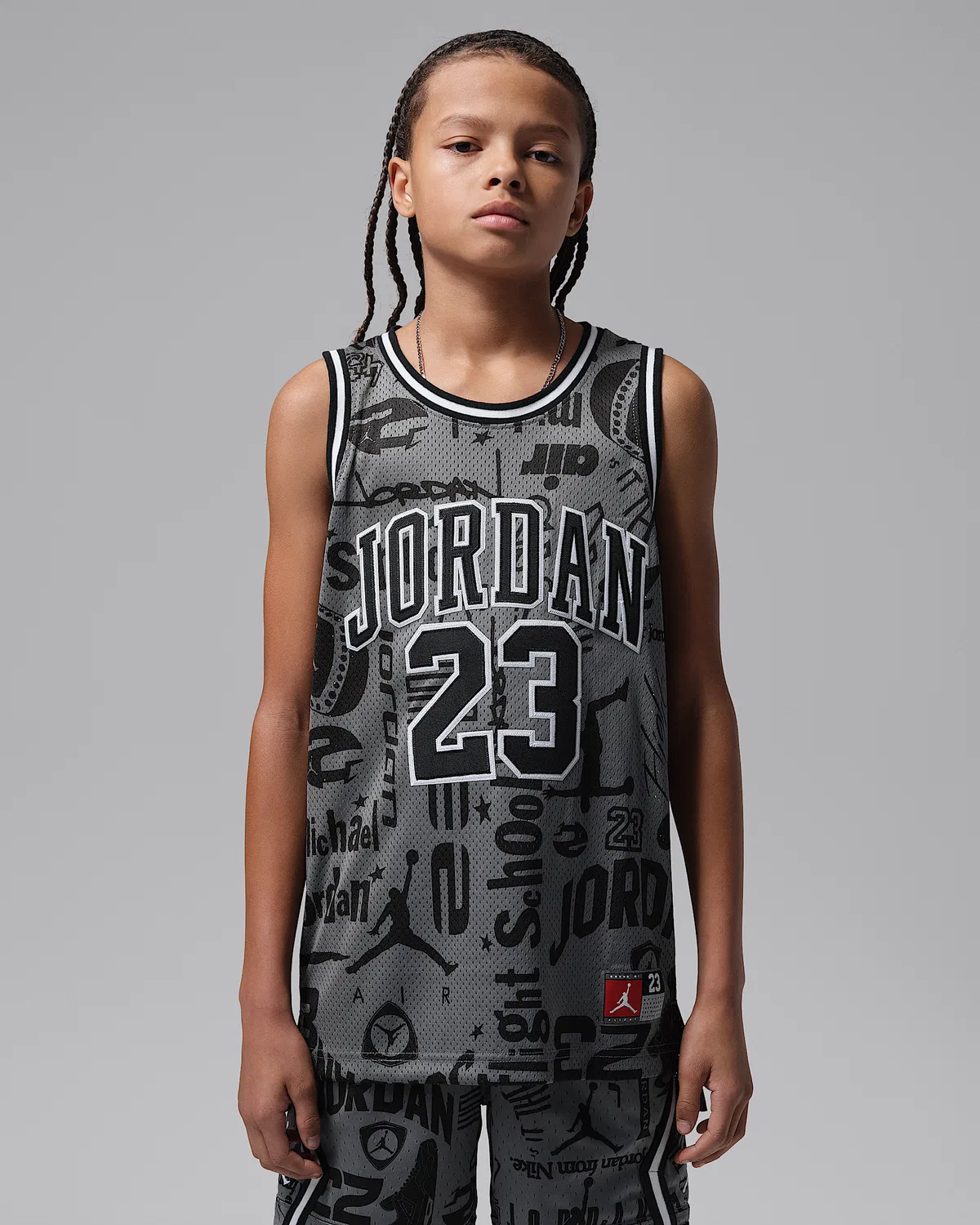 Детская футболка Jordan Printed 23 Jersey, Smoke Grey