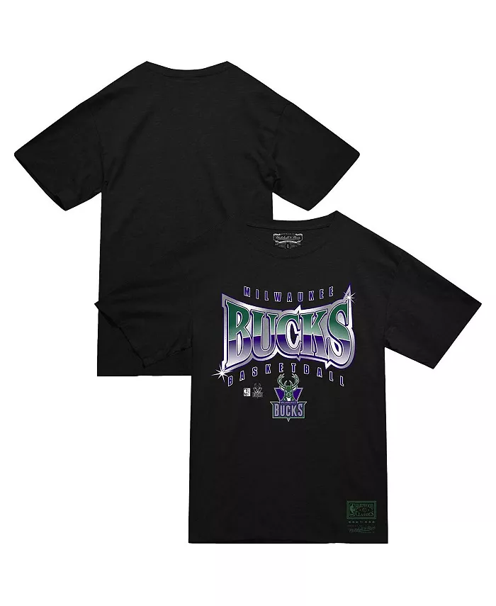 

Мужская черная футболка Milwaukee Bucks Worldwide Collection Glow Up Mitchell & Ness