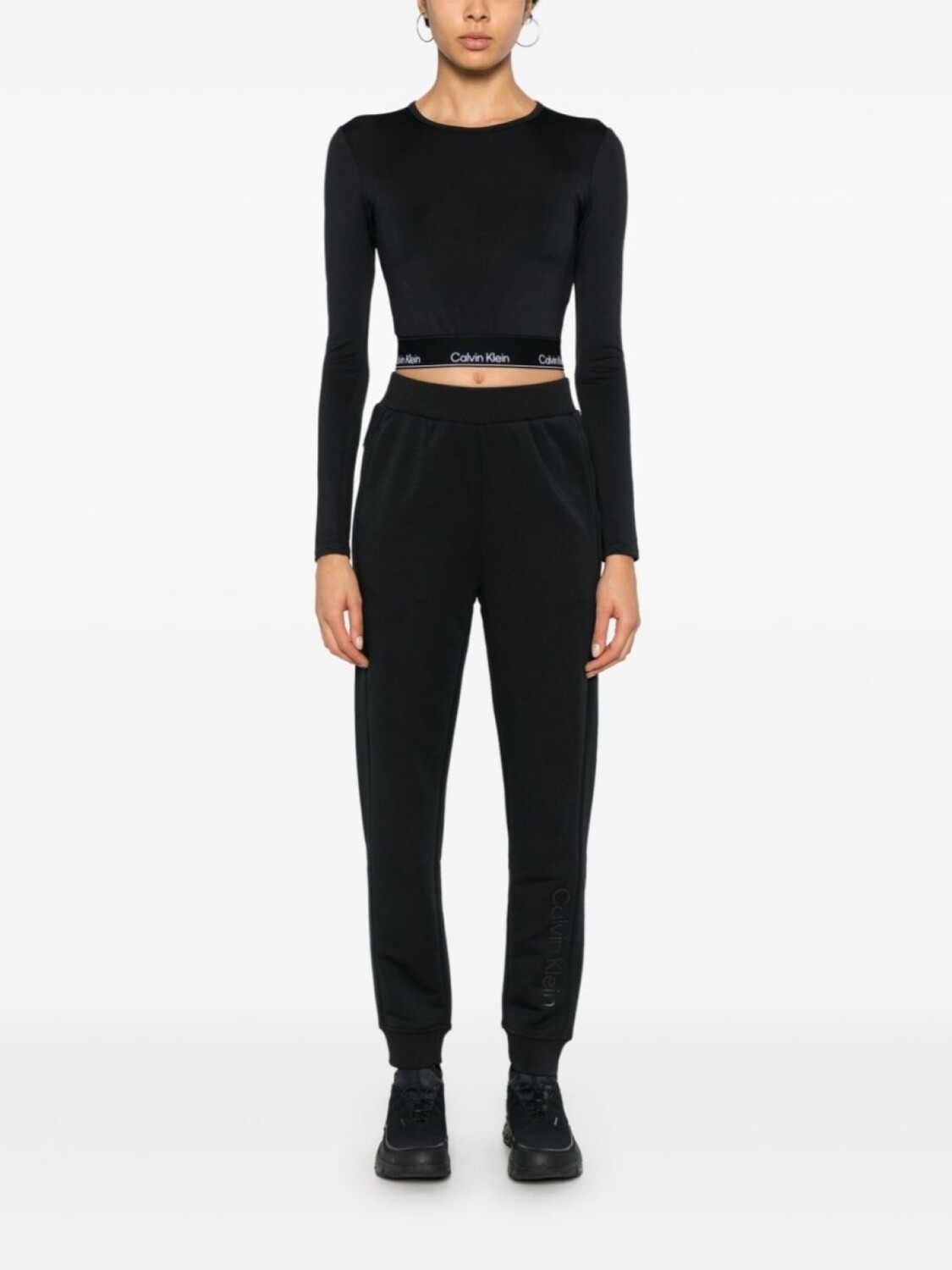 

Calvin Klein спортивные брюки с логотипом-аппликацией, черный