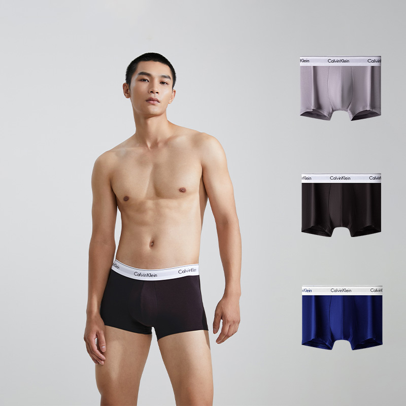 Мужские трусы, комплект из 3 штук Calvin Klein, gw0-space черный/sapphire синий/marble серый — фото 3