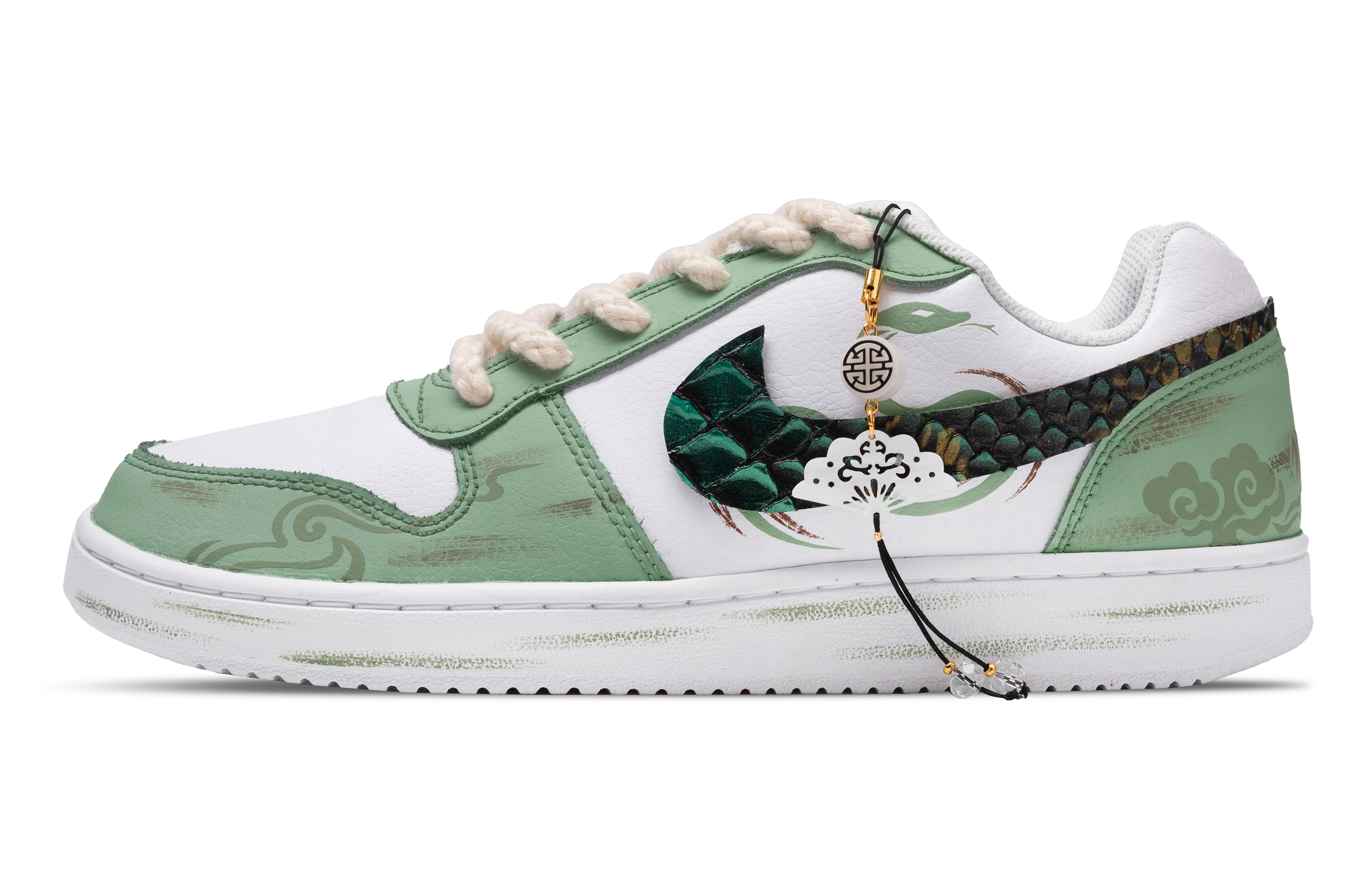 

Nike Мужские кроссовки для скейтбординга EBERNON Longjing Green Snake, износостойкие и легкие, зеленые