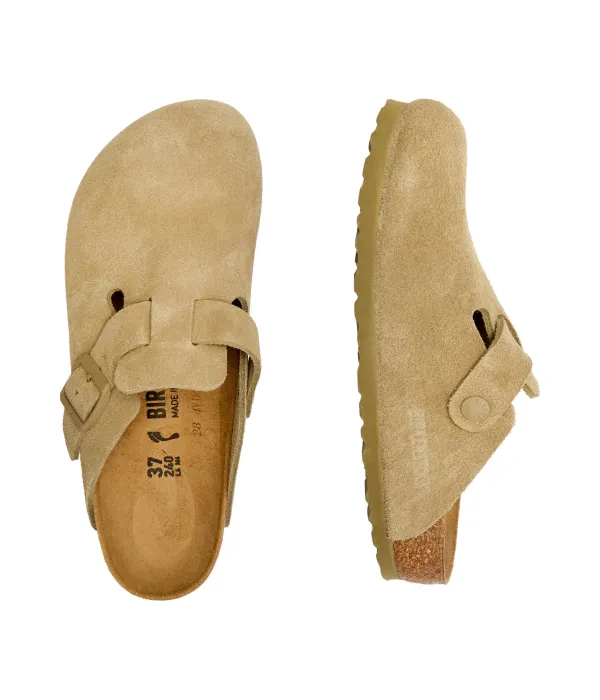 Бостонские мюли, кожаные сандалии Narrow fit Birkenstock, зеленый — фото 4