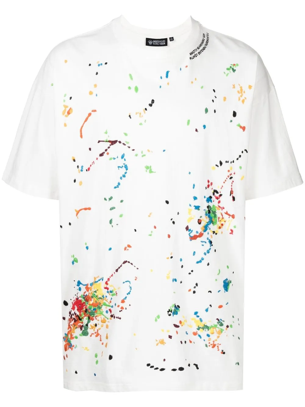 

Футболка с вышивкой Mostly Heard Rarely Seen, белый