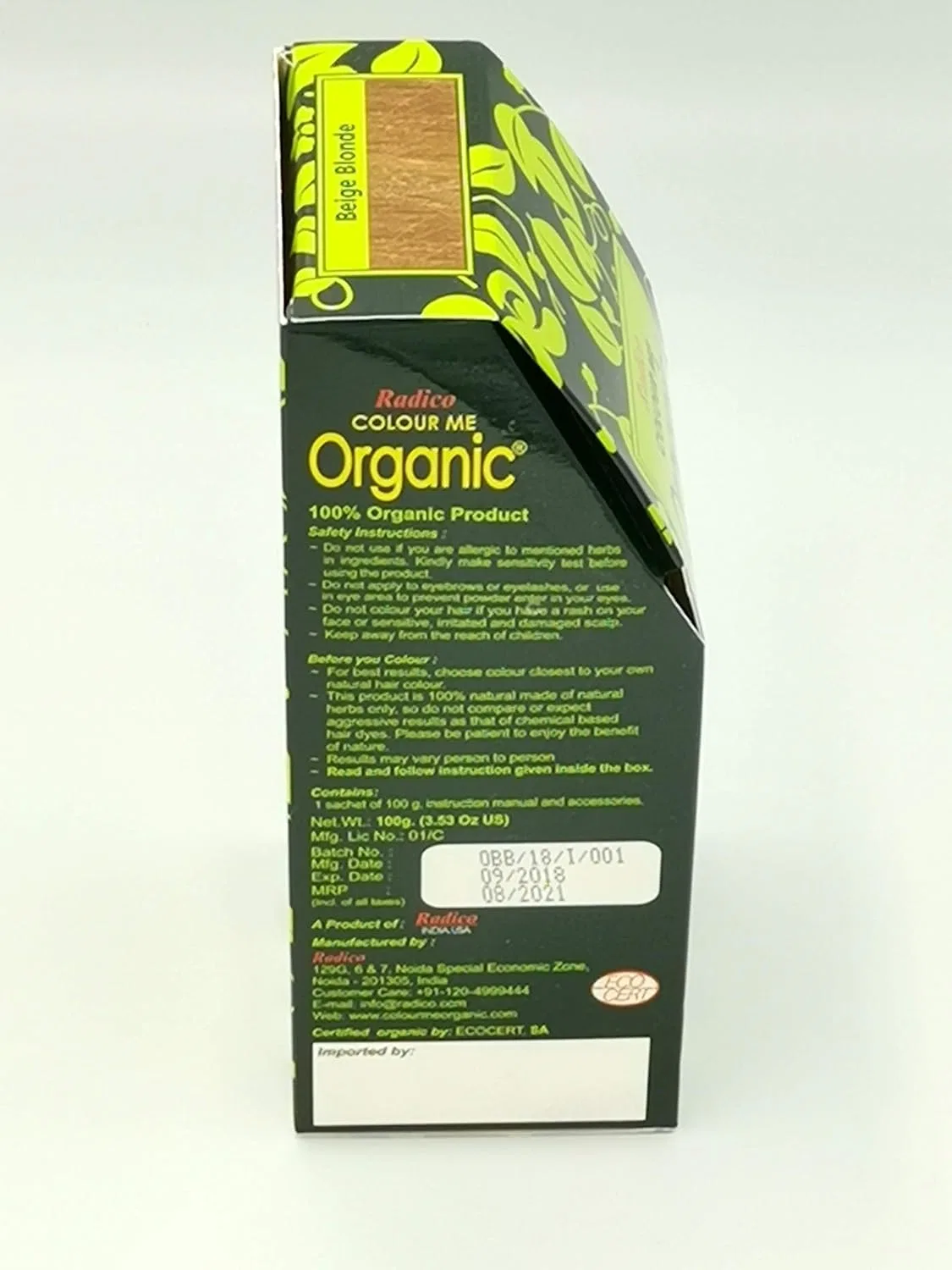 Растительная краска для волос «Colour Me Organic» (бежевый блонд) от Radico Radico — фото 3