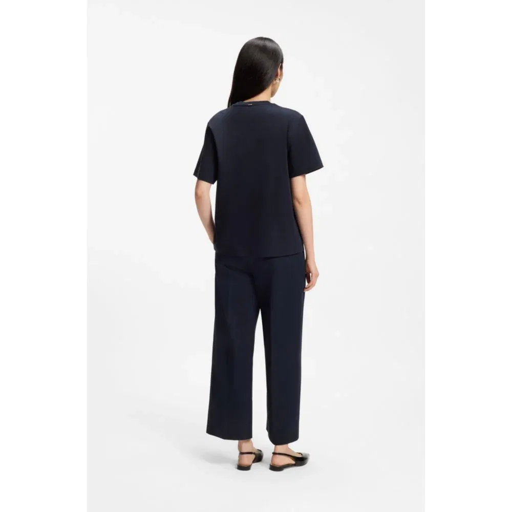 Футболка свободного кроя из мерсеризованного хлопка BOSS, Dark Blue — фото 4