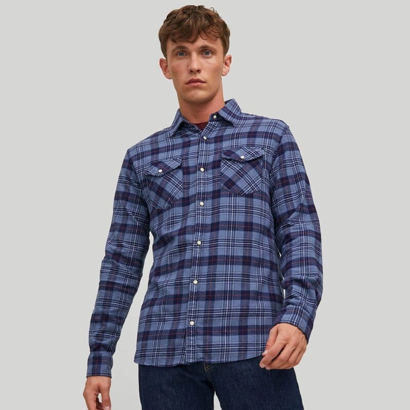 

Мужская рубашка Sheridan Pre Check Jack & Jones, синий
