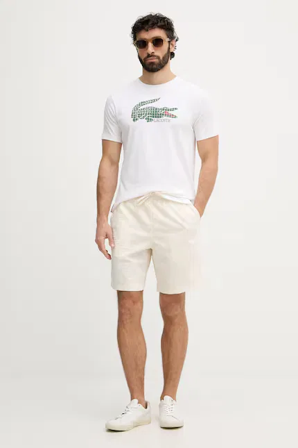 Шорты в полоску Lacoste, бежевый — фото 2