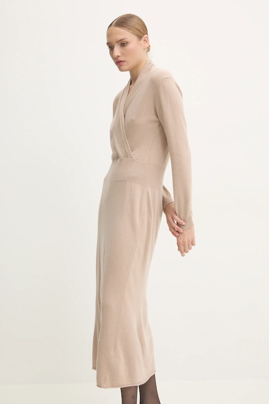 

Шерстяное платье Answear.Lab, бежевый