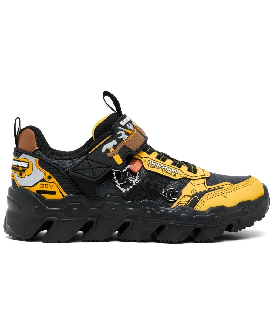 Детские повседневные кроссовки Mega-Flex Lite - Tuff Toolz с застежкой-ремешком от Finish Line Skechers, желтый, черный — фото 2