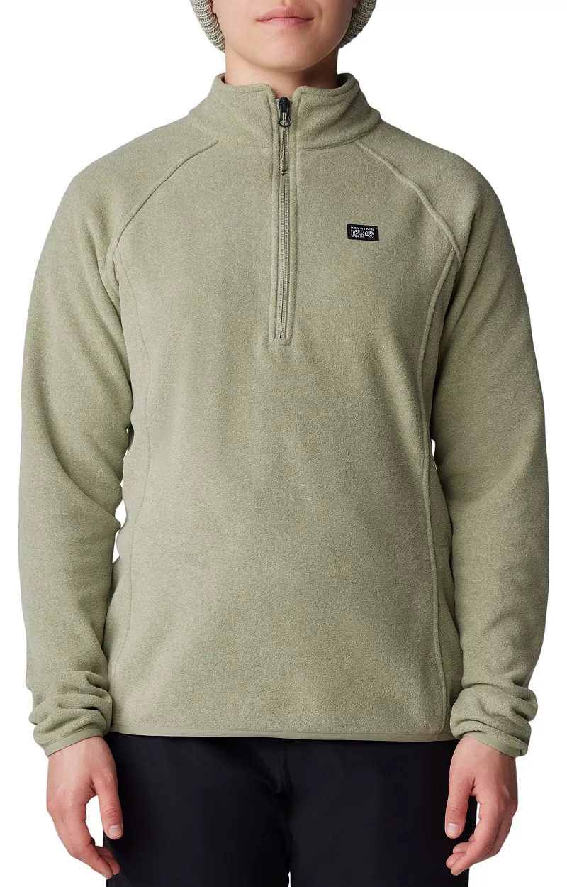 

Женский пуловер с молнией 1/4 Mountain Hardwear Microchill, цвет Mantis Green Heather