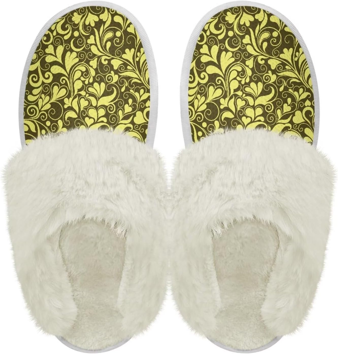 

Хлопковые тапочки с пушистыми краями, домашние тапочки для дома и улицы, хлопковые тапочки унисекс Pjheqoxe, золотой