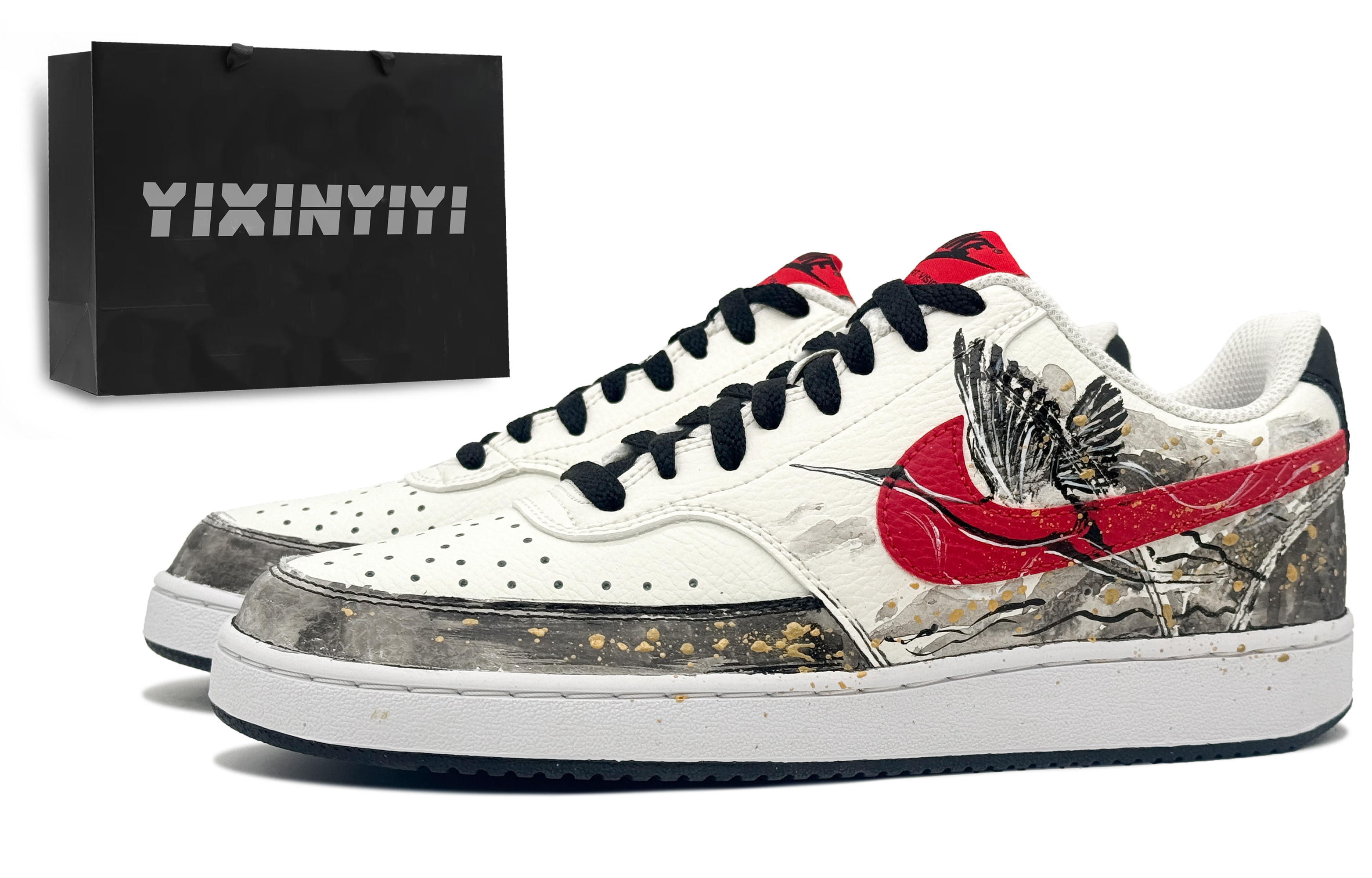

Nike Износостойкие и легкие низкие кроссовки для скейтбординга Court Vision 1, мужские, черно-красные