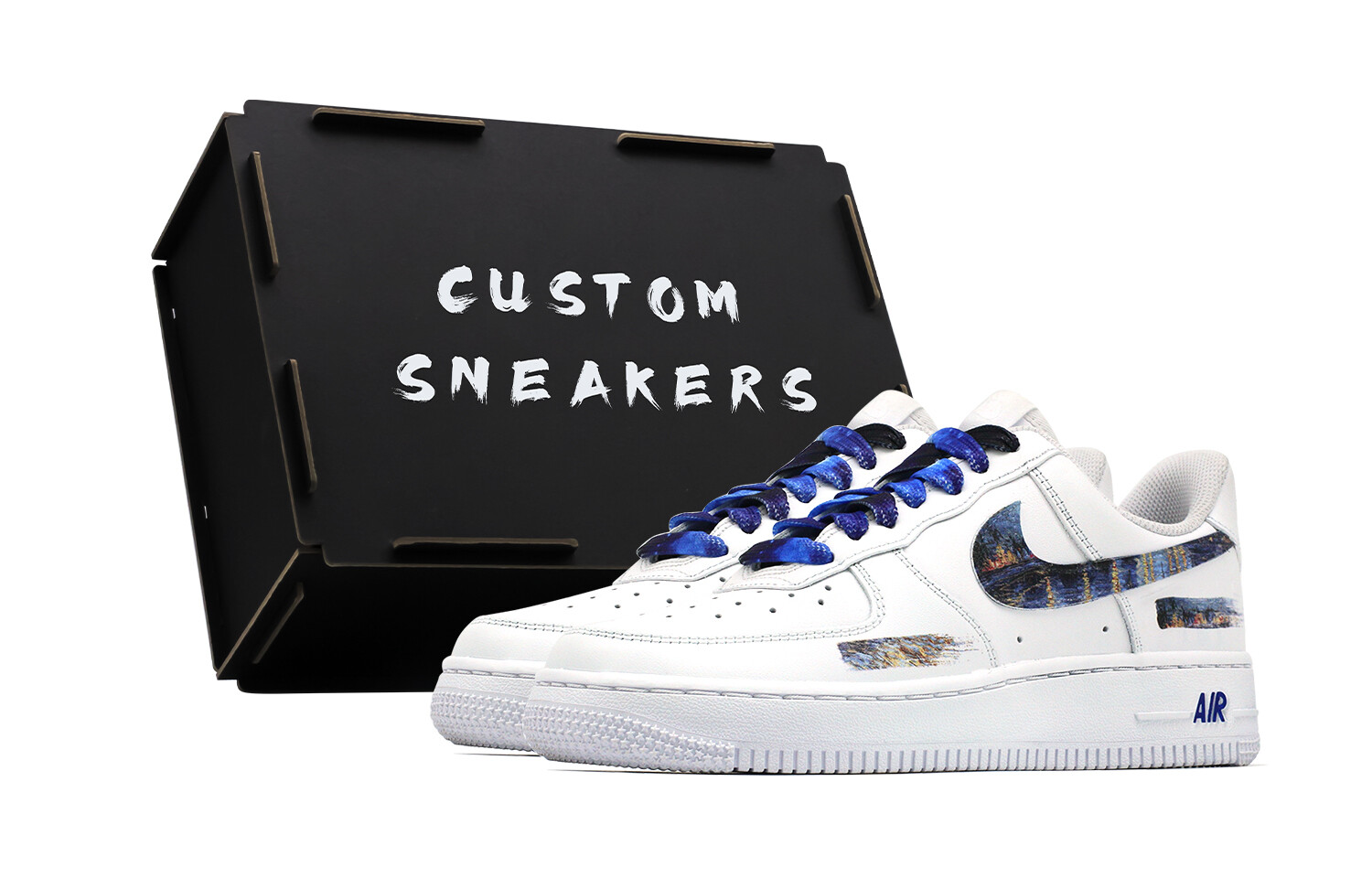 

Кроссовки Nike Air Force 1 Skateboard Shoes Women's Low-Top White Blue, белый
