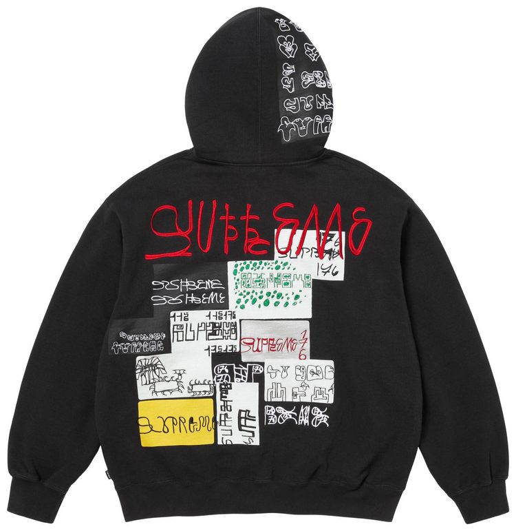 Толстовка Supreme 176 на молнии с капюшоном, черная — фото 2