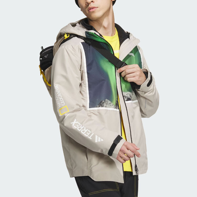 National Geographic X National Geographic Cobranded Section Jacket Men Wonder Beige/Black Adidas, черный — фото 3