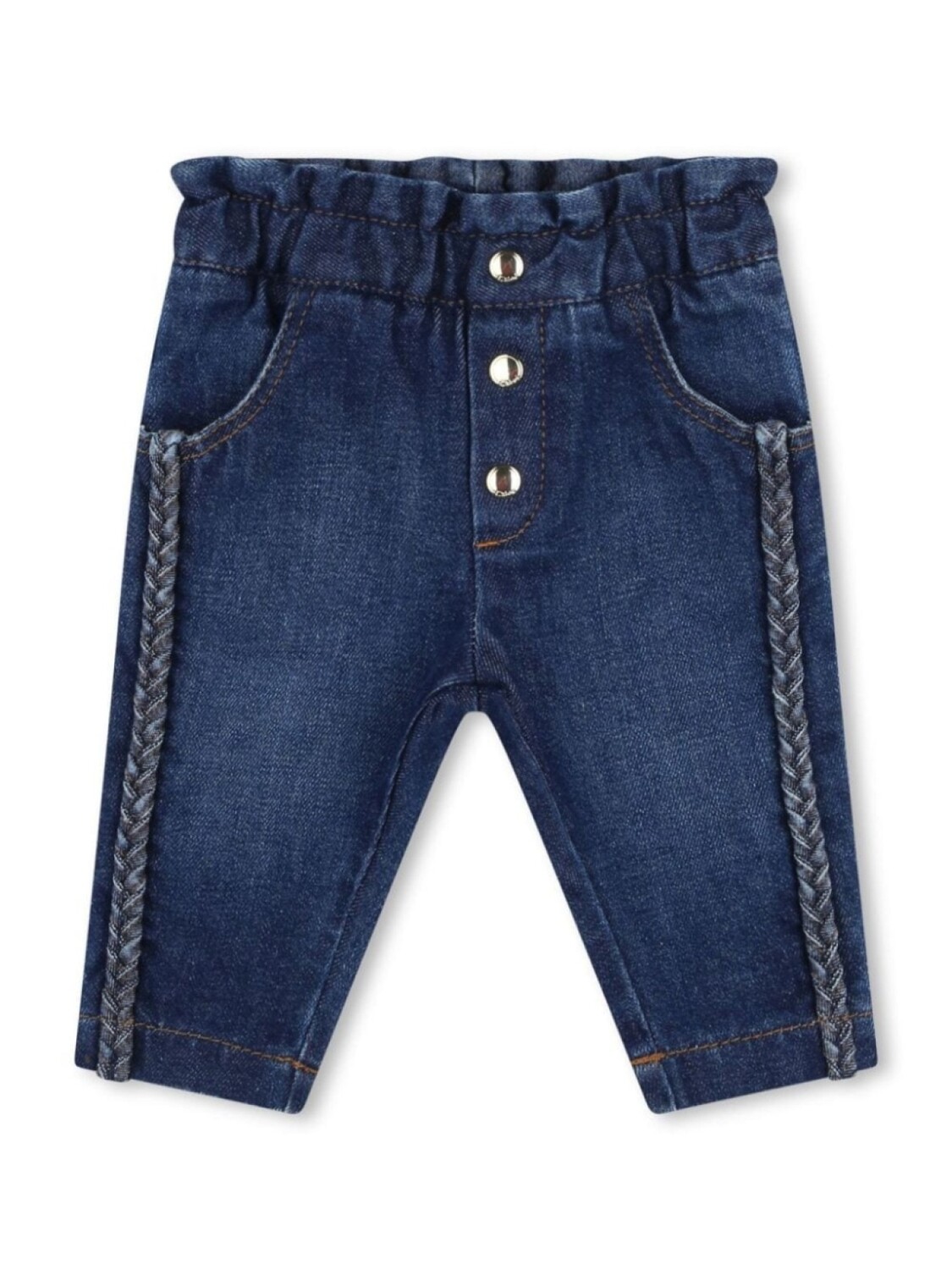 

Chloé Kids джинсы с вышитым логотипом, синий