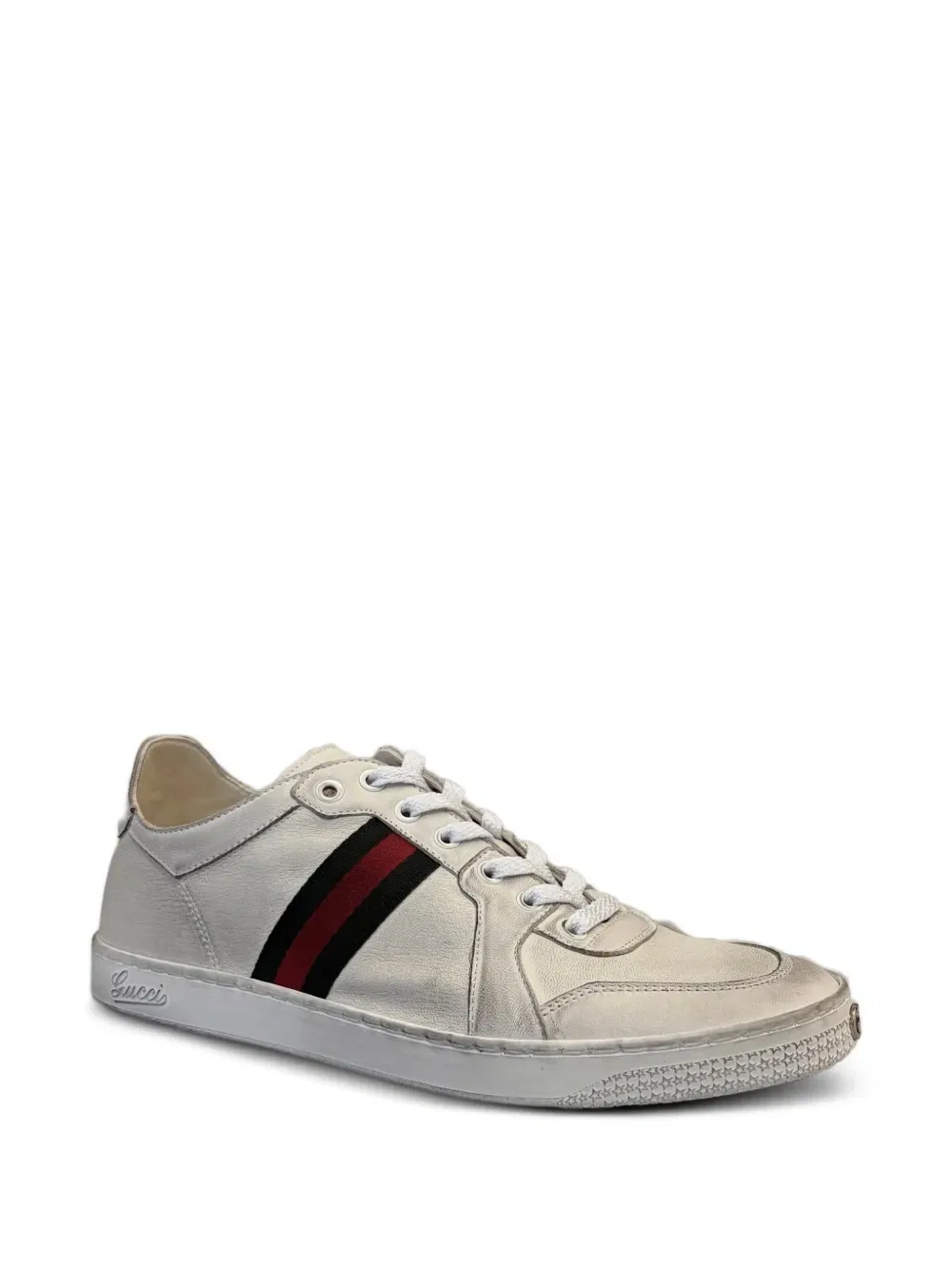 Кожаные кроссовки Gucci, белый