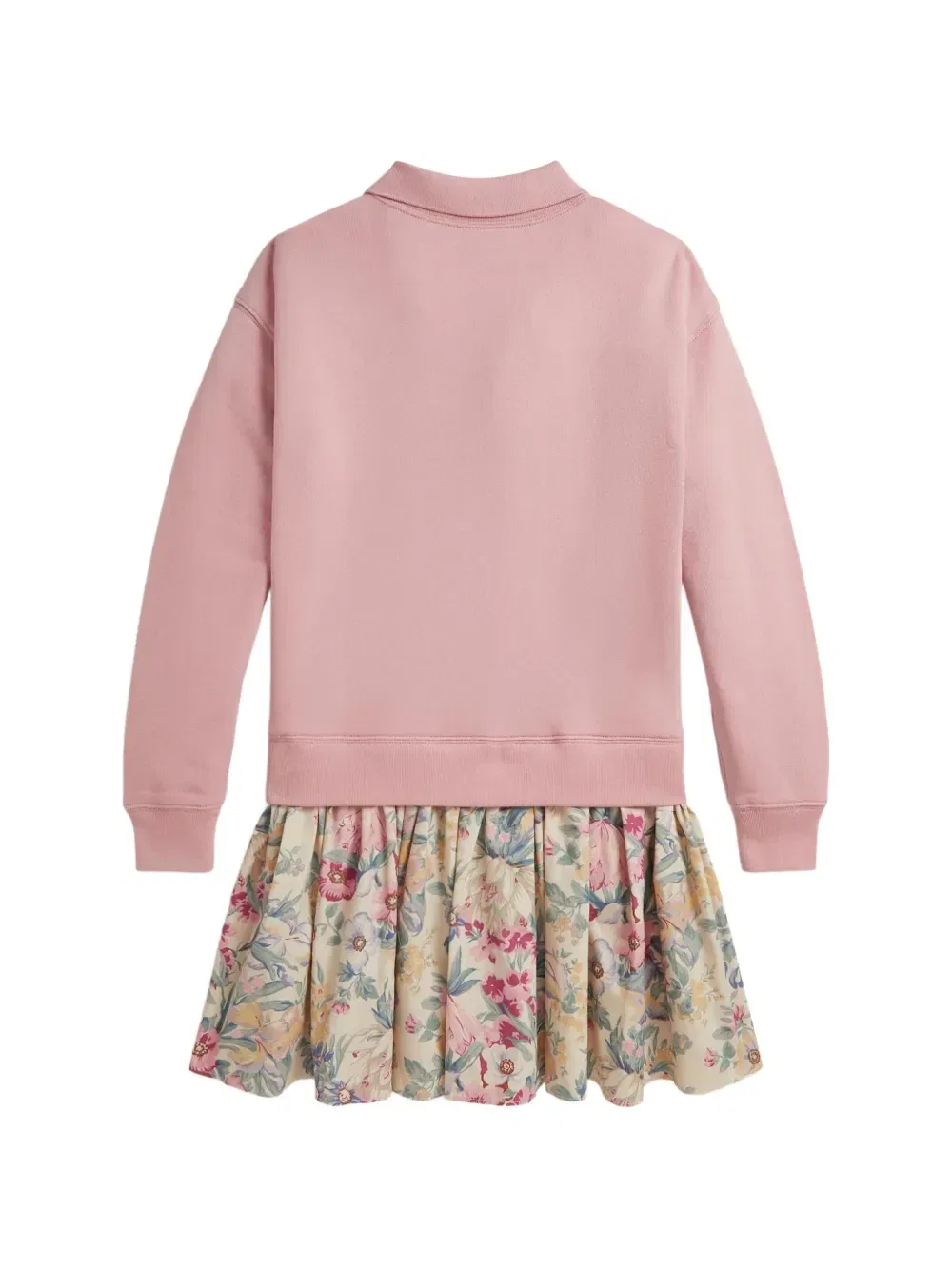 Платье с цветочным принтом и воротником POLO RALPH LAUREN KIDS, розовый — фото 2