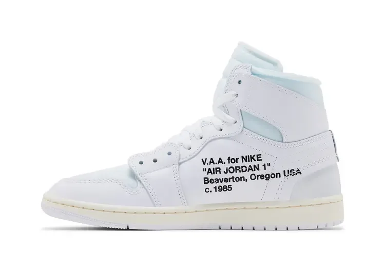 Кроссовки Virgil Abloh Archive x Air Jordan 1 Retro High OG 'Alaska', белый — фото 3
