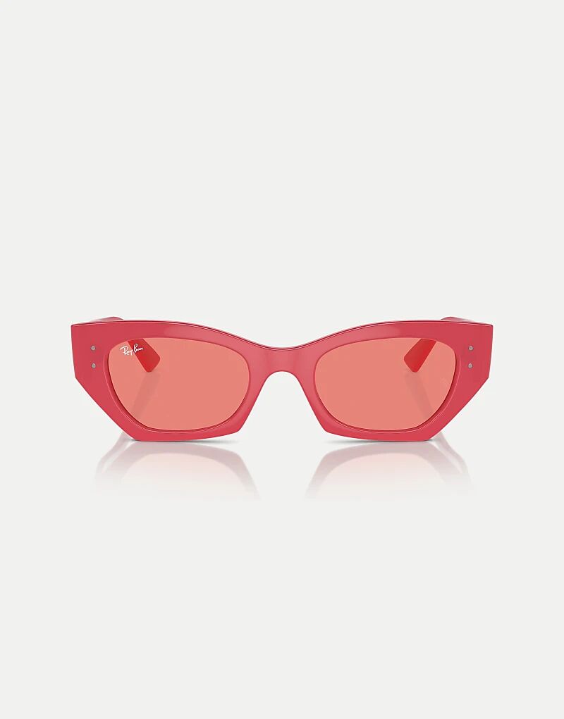 

Солнцезащитные очки Ray-Ban Zena необычной формы с розовыми линзами вишневого цвета