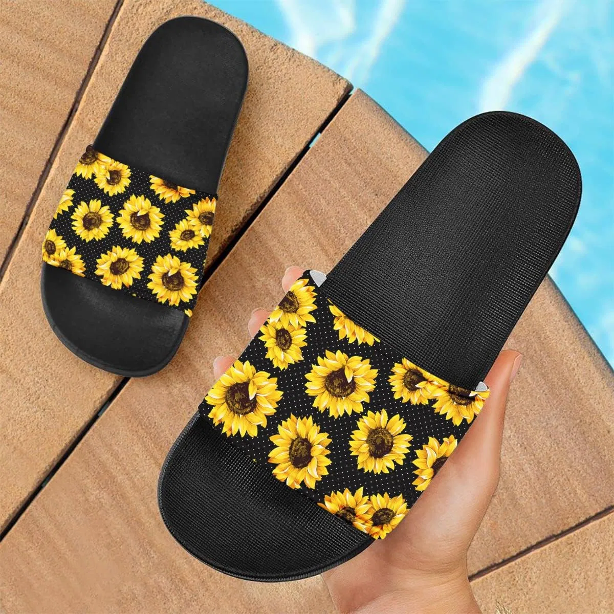 Сандалии с подсолнухами Howilath, Sunflowers White Spots — фото 2