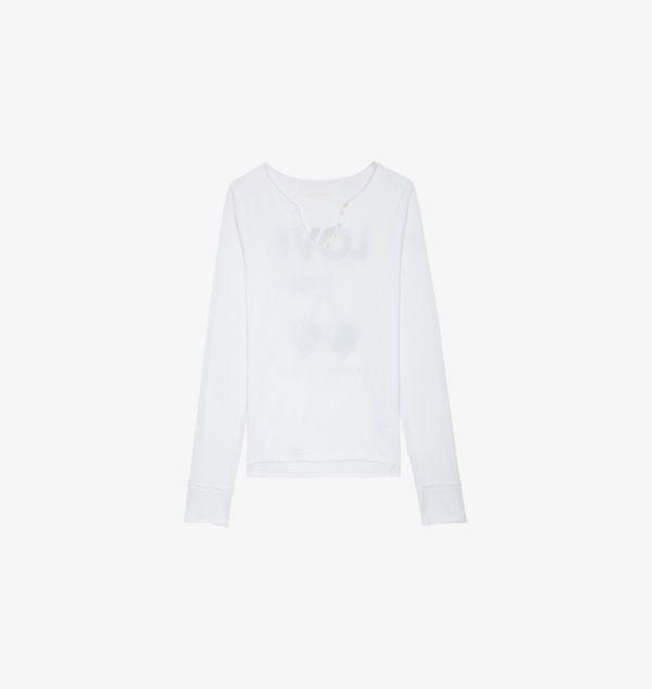 

Футболка из хлопкового джерси с фирменным вырезом Zadig&Voltaire, белый