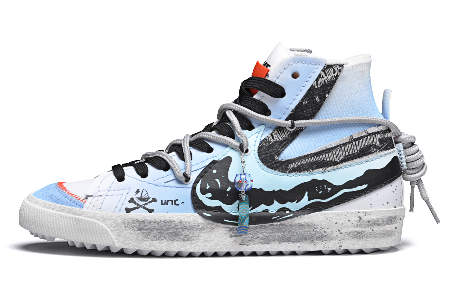 

Кроссовки Nike Blazer Skateboarding Shoes Unisex Mid-top Blue/black, синий/черный