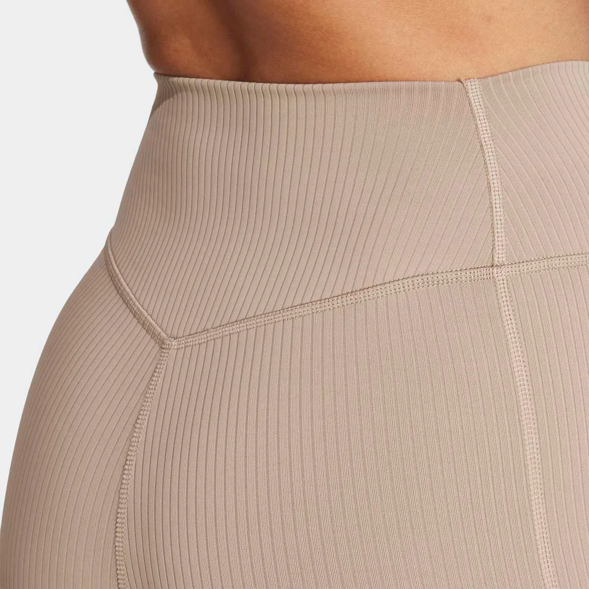 Женские леггинсы 7/8 Optime Rib adidas, коричневый — фото 4