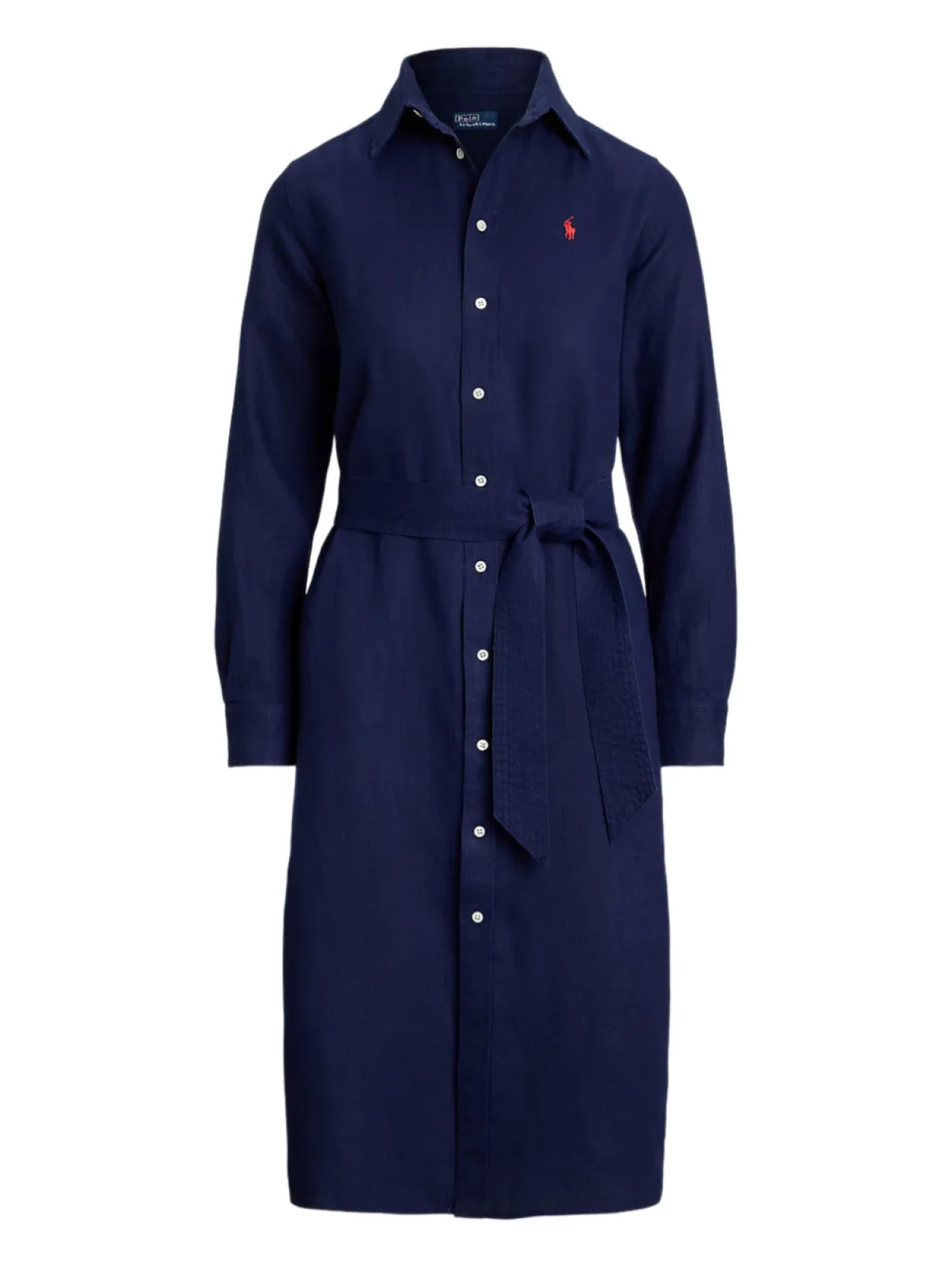 

Платье-рубашка с поясом и застежкой на пуговицы Polo Ralph Lauren, синий