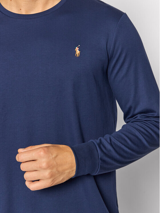 Облегающий крой с длинными рукавами Polo Ralph Lauren, синий — фото 4