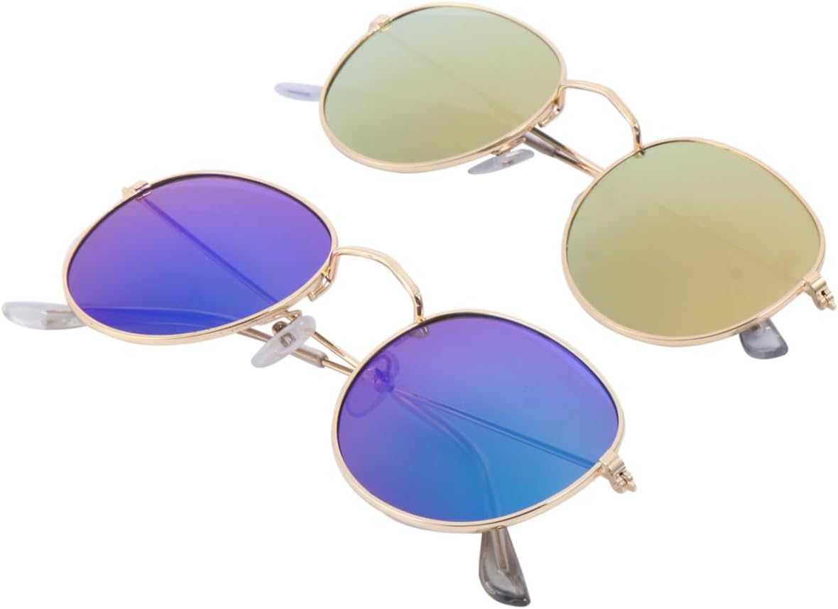 

2 солнцезащитных очка в стиле ретро с пленочной оправой круглой формы для стильных мужчин и женщин. Легкий дизайн для активного отдыха на природе. Модные солнцезащитные очки с носовыми упорами Healvian